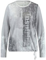 Grey and Silver print L/S Top