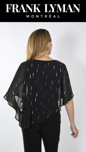 Black and Gold Woven Top