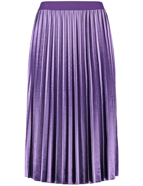 Purple Velour Pleat Skirt