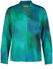Blue and Green Variegated Blouse