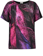 Pink and Purple Print Top With Diamantes