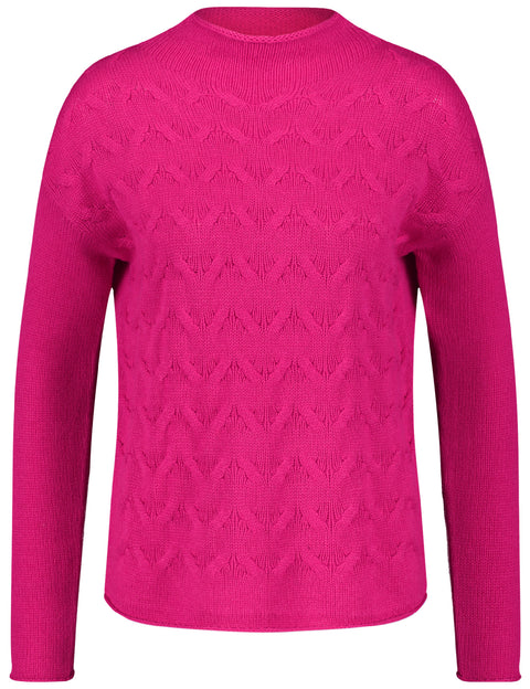 Bright Pink Jumper With Front Pattern