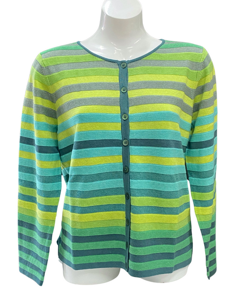 Cold Green Stripe Cardi