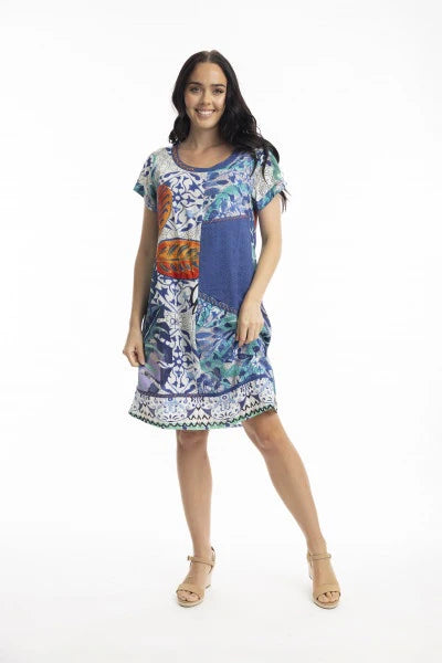 Print Cayman Patch Dress