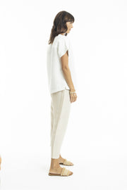 Sand Linen Pull On 7/8 Pant