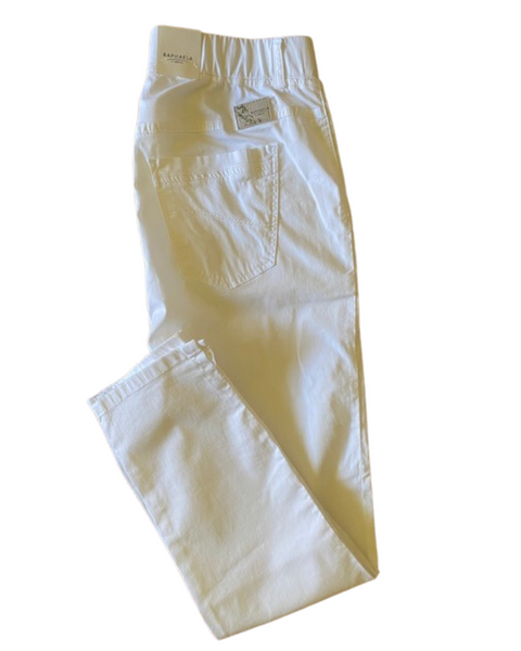 Lavina White Light Weight Pull On Pant