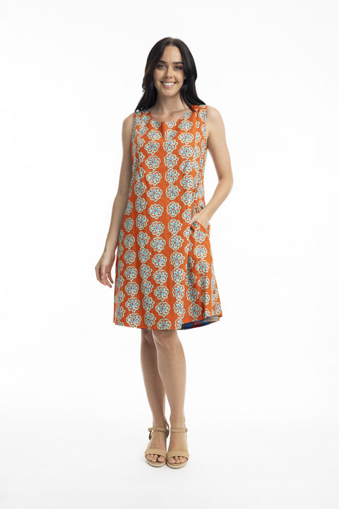 Multi Camps Bay Reversible S/Less Dress