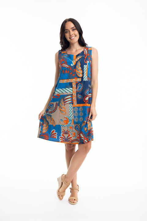 Multi Camps Bay Reversible S/Less Dress