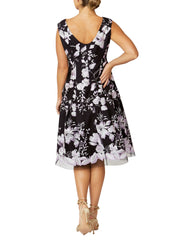 Black and Lilac Ophelia A-Line Dress