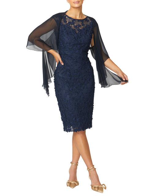 Navy Heidi Embroidered Lace Dress