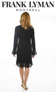 Black Dress with Sheer Hem and Sleeve