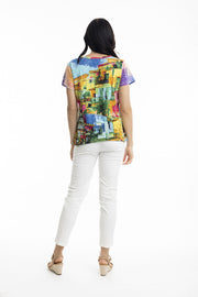 Multi Havana V Neck T Shirt