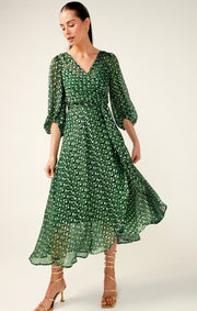 Emerald Poppy Wonderland Midi Dress