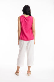 Hot Pink Linen Blend Cami