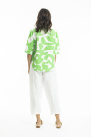 Parrot Print Linen Shirt