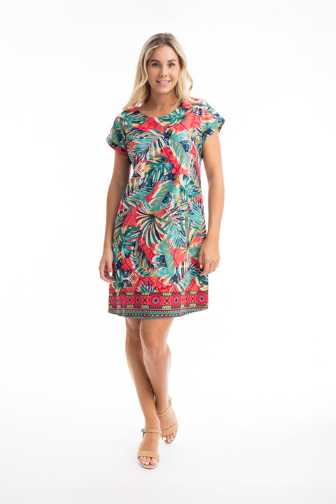 Multi Print Rio Dress With Border Print Reversible