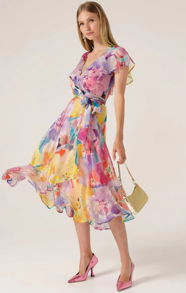 Floral Pajaritos Wrap Dress