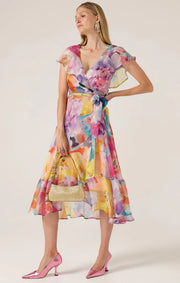 Floral Pajaritos Wrap Dress