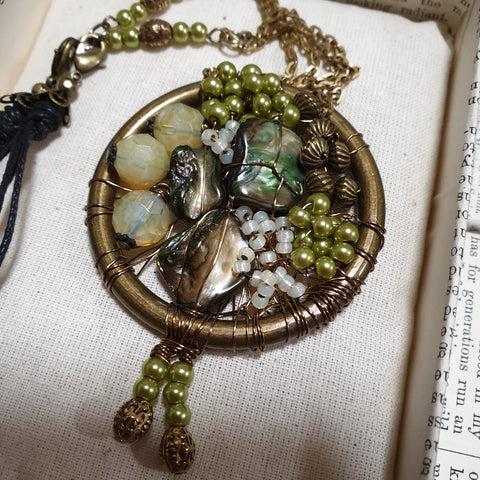 Handmade Emerald Beaded Necklace