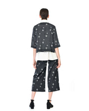 Black and White Rings Print 7/8 Zurich Pant