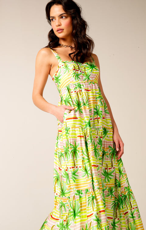 Palm Watercolour Resort Dress